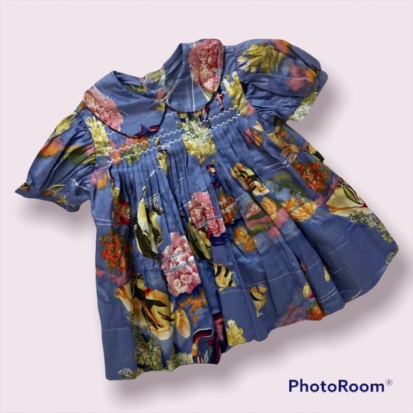 Organic Tropical Baby Girl Top and Bloomers - Picture 2 of 5